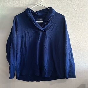 L.L. Bean blue navy long sleeve shirt large petite